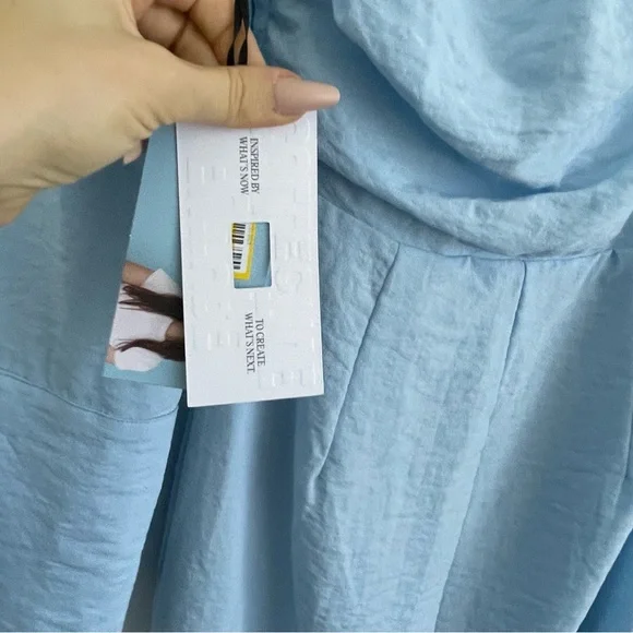 Future collective light blue off the shoulder midi dress - Picture 4 of 6